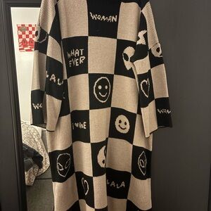 Dressed in LALA Black and Cream Long Sleeve Dress